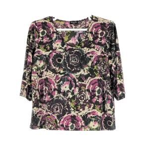 Brittany 3/4 Sleeve Top - Purple Green - Women's 3X Shirt